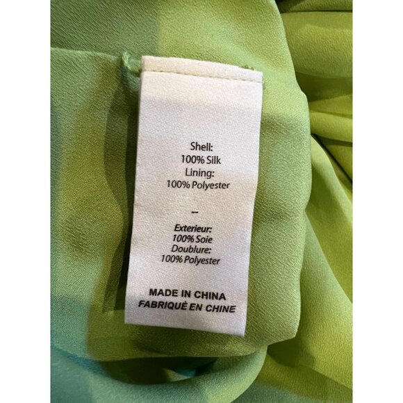 Cinq a Sept Petunya Ruffle Silk Slip Dress Prickly Pear Green Size 4 - Picture 8 of 8